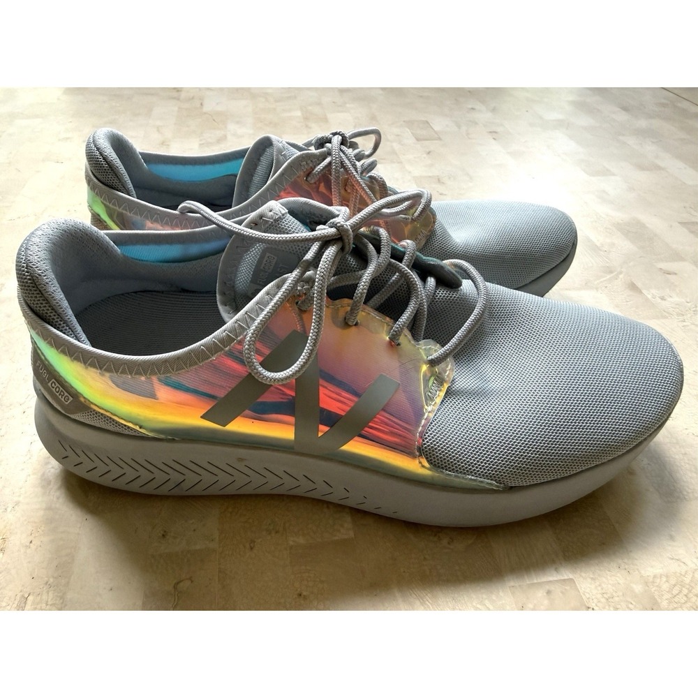 New Balance Womans Sneakers Holographic Iridescent Gray Fuel Core Coast Size 7.5 - Picture 5 of 8